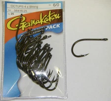 Gamakatsu Octopus Hook SE 4X Strong 98416-25 6/0 25 pk SALTWATER BIG GAME 