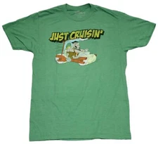 Flintstones New Adult T-Shirt - Just Crusin Fred & Barney Car Image