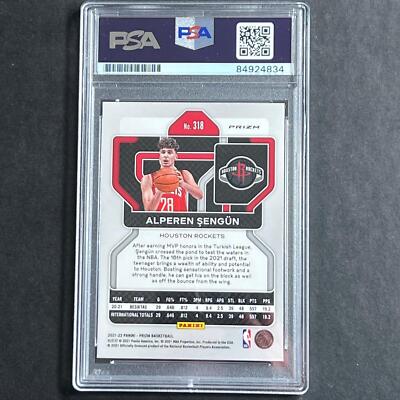 2021-22 Panini Prizm NBA 75th #318 Alperen Sengun Auto Grade 10 