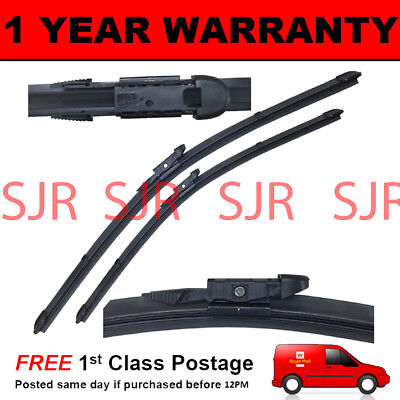 DIRECT FIT FRONT AERO WIPER BLADES PAIR 24" 19" FOR AUDI A3 MK2 SPORTBACK 2005