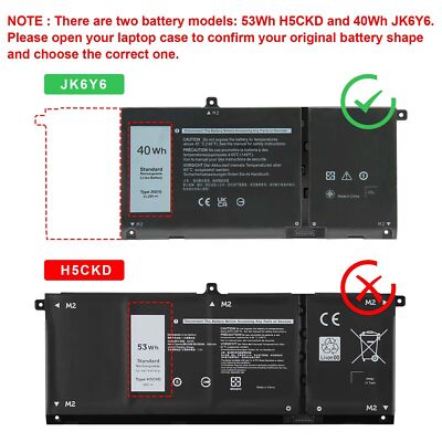 JK6Y6 H5CKD Battery For Dell Inspiron 14 5400 5406 7405 Latitude 3410 3510 CF5RH