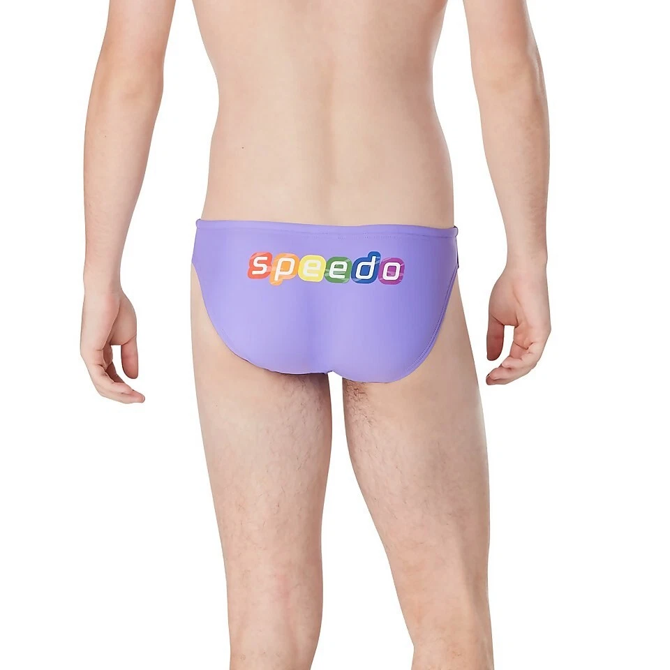 Speedo, Pride Graphic, Solid Brief, Vivid Lavender. Size: Mens 26" - Image 2 of 4