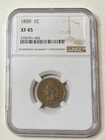1859 Indian Head One Cent Copper Penny 1C NGC XF 45