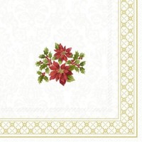 "Ihr Servietten \"Classic Christmas Poinsettia Gold\" 33X33 Cm Weihnachten Xmas"
