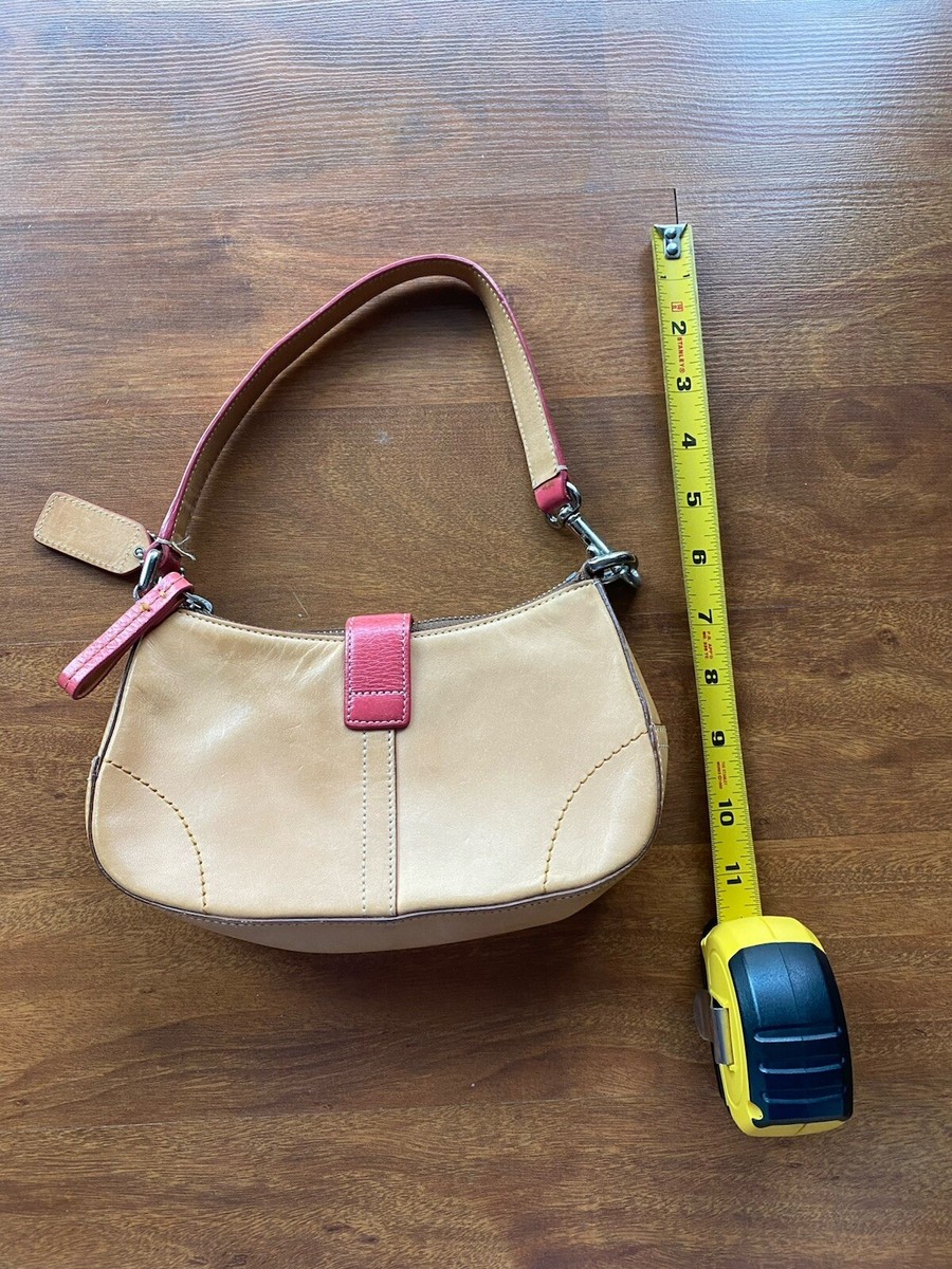バッグ vintage COACH mini Bostonbag y2k Y2K Coach Mini Bag Hampton Beige Tan red Buckle Excellent