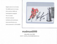 Hakan Loob Calgary Flames AUTOGRAPH AUTO SIGNED INDEX HOCKEY CARD 100% COA