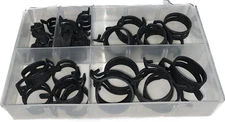 Mikalor Spring Ribbon Hose Clip Black Clamp DIN 3021 25 Piece Box Set 13 to 32mm