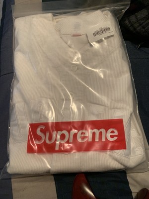 supreme baseball jersey white
