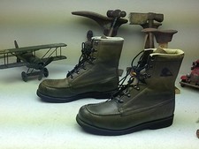 VINTAGE GREEN ROCKY DISTRESSED MADE IN USA LACE UP LEATHER PACKER BOOTS 10 M