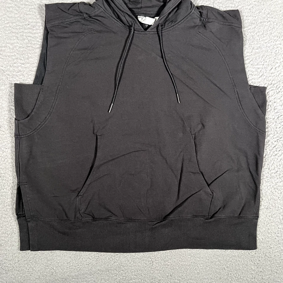 Lululemon Hoodie Womens 12 Black French Terry Sleeveless Pullover Athletic Logo - Image 3 of 4