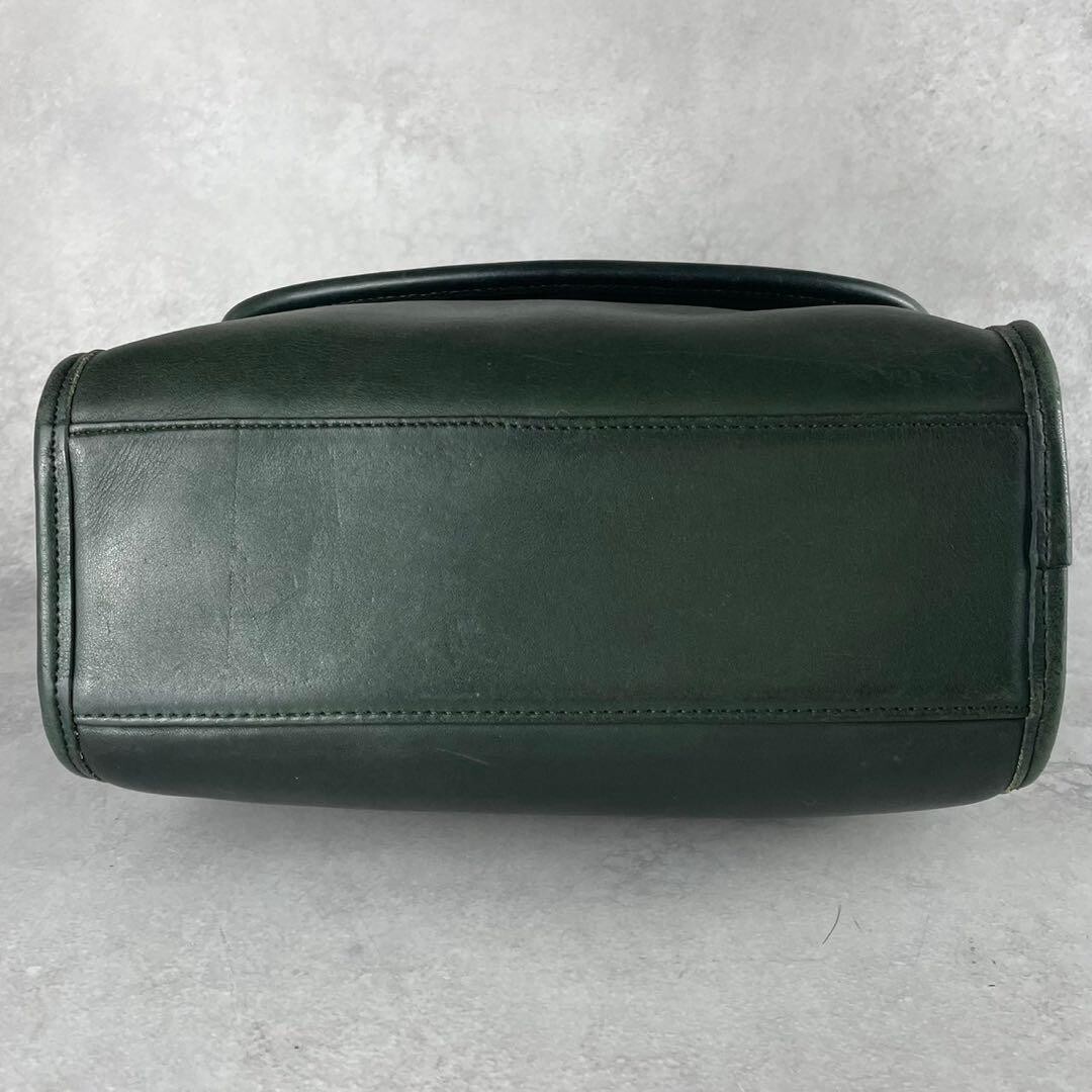 OLD COACH 90s Sholder Bag USA Made 9977 Green Leather Turn Lock 