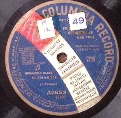 PHILHARMONIC ORCHESTRA OF NEW YORK HUNGARIAN DANCE NO 5 AND 6   78 RPM 152