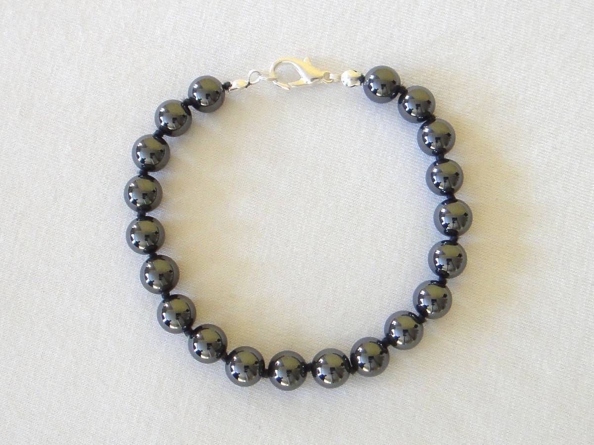 BRACCIALI UOMO IN ELASTICO CON PIETRE E EMATITE 6MM. ,BRACCIALI PER - Foto 2