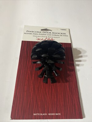 Michael Healy Pinecone Door Knocker in Matte Black Cast Iron Door Knocker