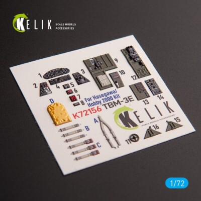 TBM-3E. Interior 3D Decals (for Hobby 2000/Hasegawa) Scale 1:72 KeliK K72156
