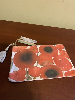 Isola Bells Ladies floral orange white cosmetic bag pouch clutch new