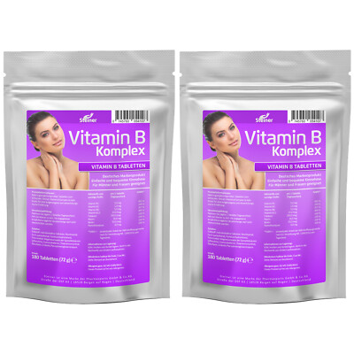 2 Packungen Vitamin B Komplex Tabletten B1 B2 B3 B5 B6 B12 Biotin Folsäure