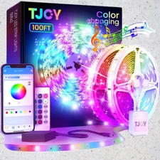 100Ft Bluetooth LED Strip Lights, Music Sync LED Lights Strip, RGB Color Changin