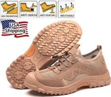 Men Work Safety Shoes Steel Toe Cap Boots Breathable Lightweight Slip Resistant
