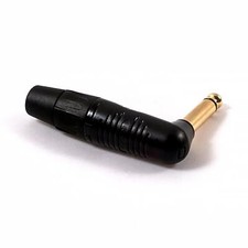 REAN by Neutrik Angled Jack Plug. RP2RC-B. Black  Gold