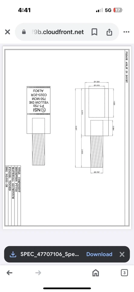 PT750 - Polars pin connector, 750 Mcm, AL9 Rated (ALU). 600 Volt. Package of 3 - Image 3 of 4