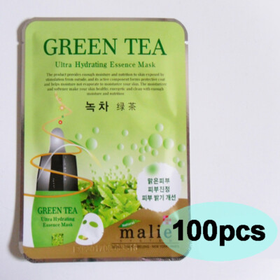 100pcs MALIE GREEN TEA Essence Face Mask Packs Sheet 25g Soothing EXPRESS SHIP