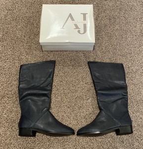 navy leather boots size 6