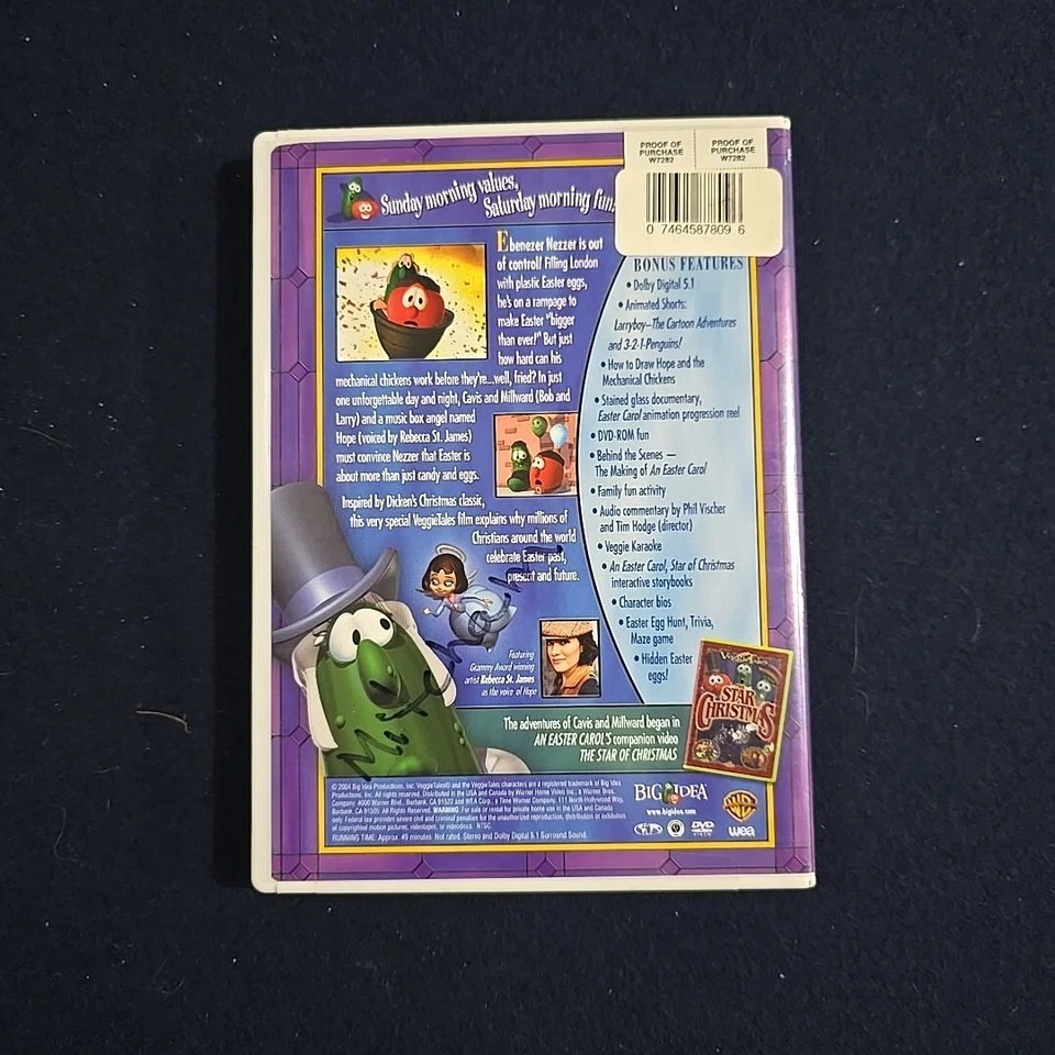 Veggie Tales An EASTER Carol 2004 DVD Faith Christian Kids Movie Variant Case - Image 4 of 4