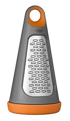KITCHEN MAESTRO 3 IN 1 GRIP N GRATE. LASER CUT STAINLESS STEEL -  ORANGE/GRAY