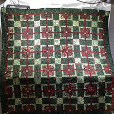 Patchwork Christmas Quilt Red Green Contempor...