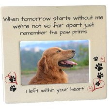 Pet Memorial Photo Frame - When Tomorrow Starts Without Me Sentiment - Pictur...