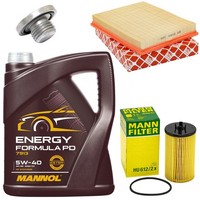 MotoröL Filter Set 5W-40 5 Liter + ÖLablassschraube FüR Opel Zafira Astra H 1.6