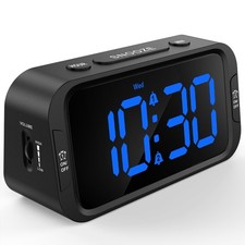 Odokee Digital Dual Alarm Clock For Bedroom Easy To Set 0-100 Dimmer Usb