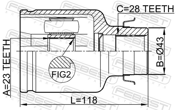 Fits FEBEST 0511-M320ATRH INTERNAL CASSETTE JOINT RIGHTMAZDA 3 BK 200 ⭐UK Stock⭐