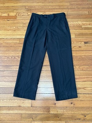 Haggar Mens Essential Comfort Dress Pants Size 34x30 Black Comfort Waist NWT $70