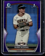 QUINN MCDANIEL 2023 BOWMAN DRAFT CHROME PURPLE REFRACTORS RC 181/250 SAN