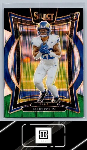 2024 Panini Select #9 Blake Corum Black &amp; Green Prizm Shock