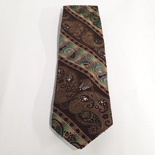 Vintage Wemlon Wembly Neck Tie Grandpa Core Brown Green Paisley