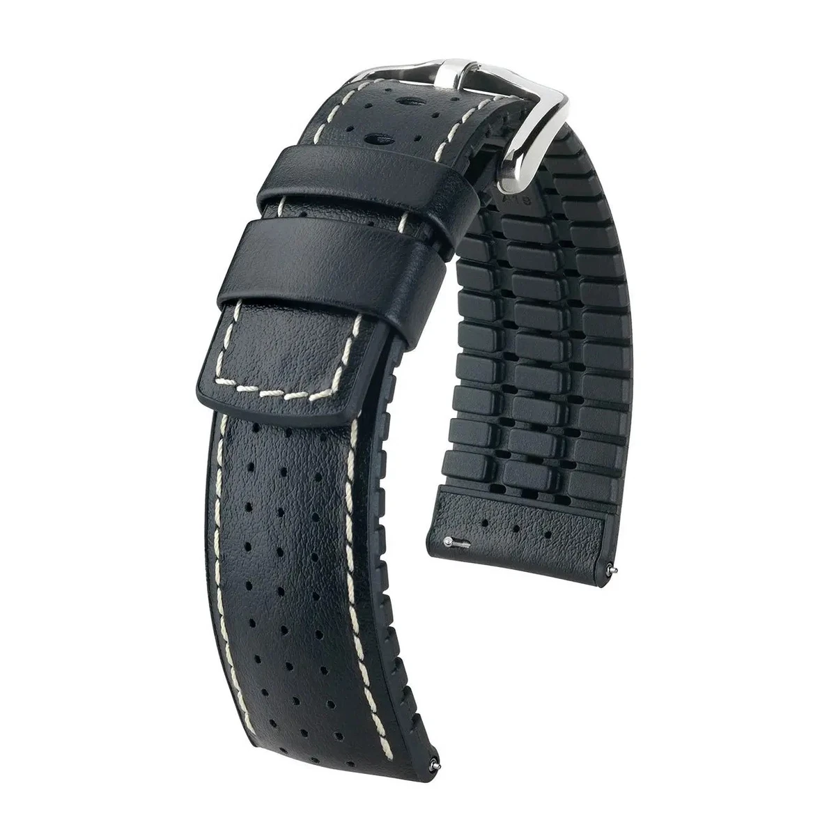 Cinturino Orologio HIRSCH Classic Toronto – Pelle Italiana Nera, 17/14 Mm