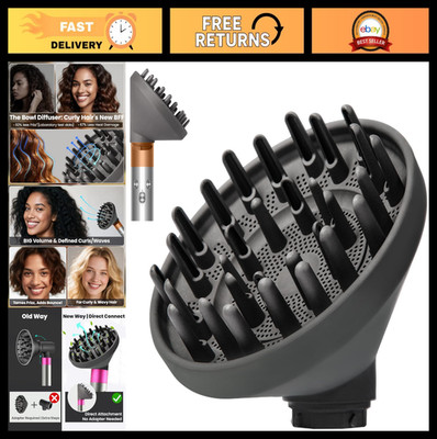 Large Hair Diffuser Attachment for Dyson Airwrap - Fast Drying Curly & Wavy Styl