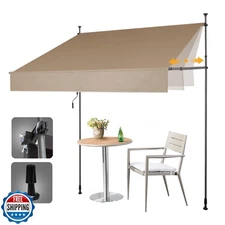HOMEDEMO Manual Retractable Awning 59" W x 118" H,Side Bar 47-59i