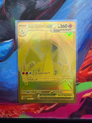 Mega Charizard Y Ex 294 217 GOLD Hyper Rare Pokemon Ascended Heroes NEW mega-charizard-y-ex-294-217-gold-hyper-rare-pokemon-ascended-heroes-new