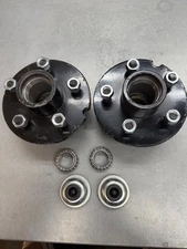 New Pre-Greased 3500 lb Trailer Axle Hub Kit 5 on 4.5 complete set 2 Hubs idler