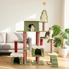 Tall Cat Tree Perch for Large Cats, Cat Tower Indoor Multi-Level Activity Tower