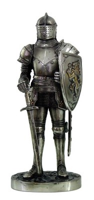 Pacific Giftware PTC 7Inch Medieval Knight with Shield and Sword Statue Figurine