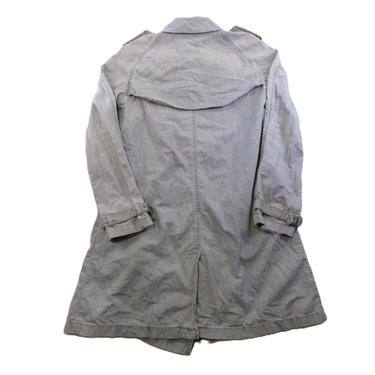 Polo Jeans Co Ralph Lauren Trench Coat Womens Medium Blue Denim Button View 6