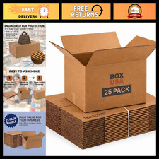 Medium Corrugated Shipping Boxes 16"x10"x6" - 25-Pack for Mailing, Packing, Stor
