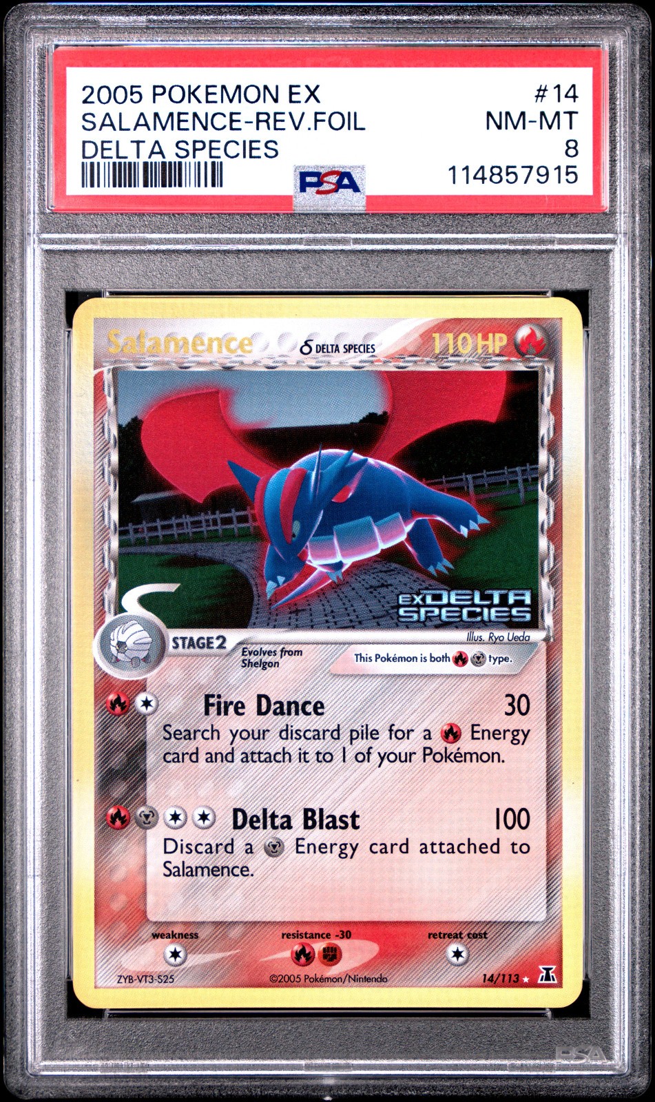 2005 POKEMON EX DELTA SPECIES SALAMENCE #14 REVERSE PSA 8 NM #114857915