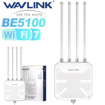 WAVLINK BE5100 WiFi7 Outdoor Mesh Router AP Repeater IP67 PoE 8dBi Langstrecke