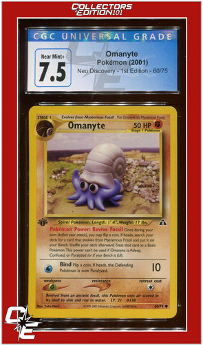Omanyte (1st Edition) graded CGC 7.5 for sale on eBay